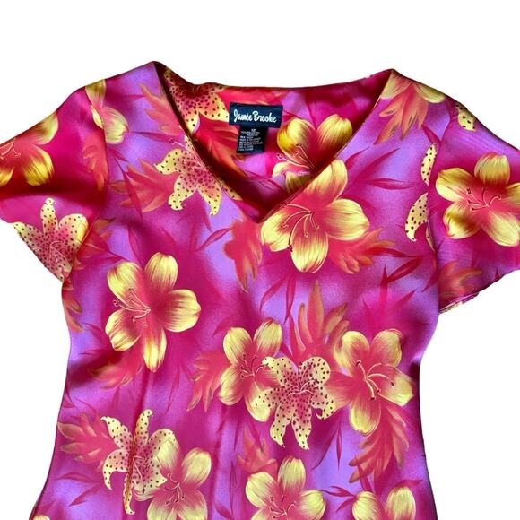 Jamie Brooke Tropical Floral Dress – Size 12 – Colorful – Made in Philippines - Picture 7 of 12